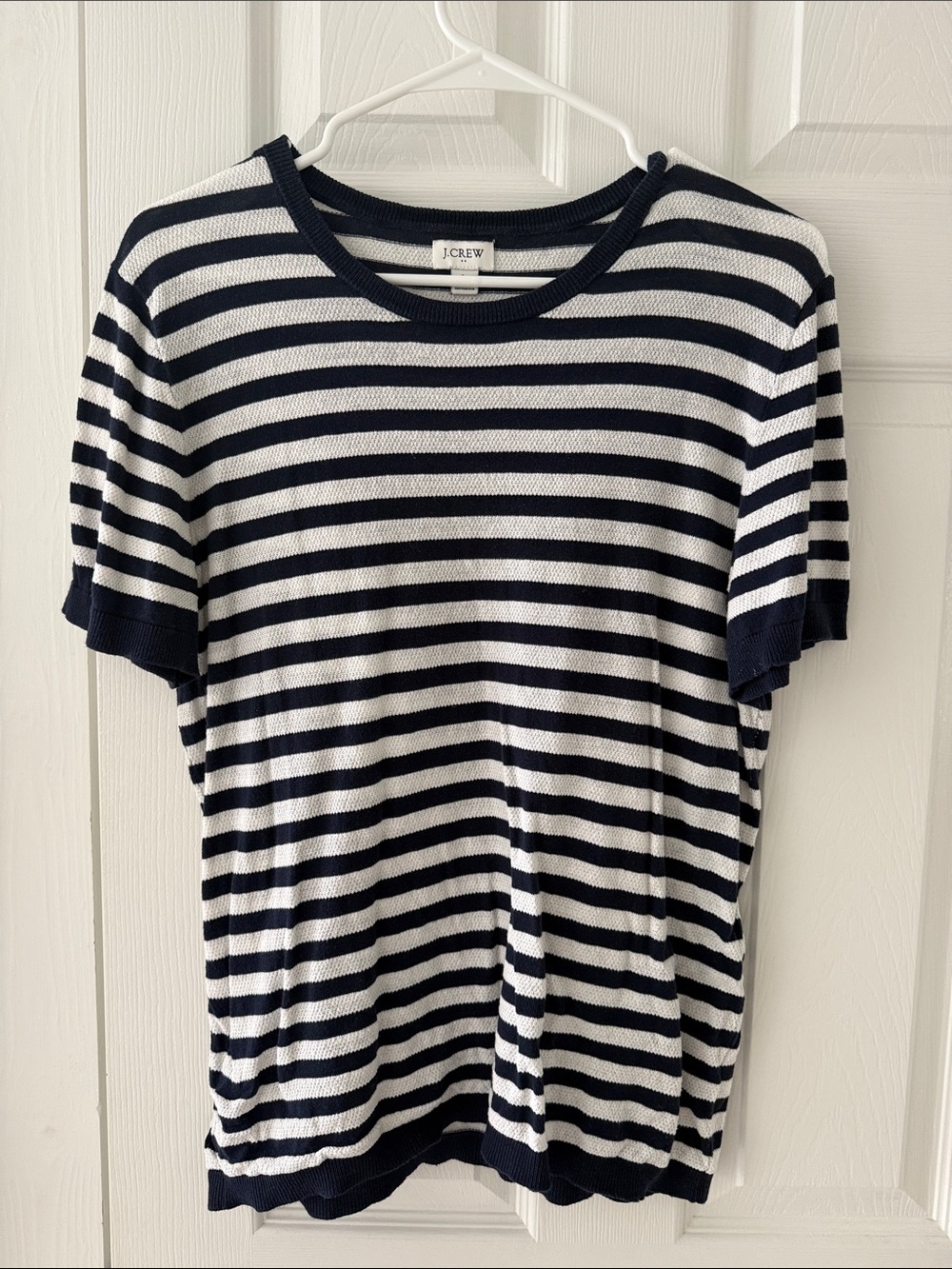 J. Crew Navy and White Striped Short Sleeve Tee